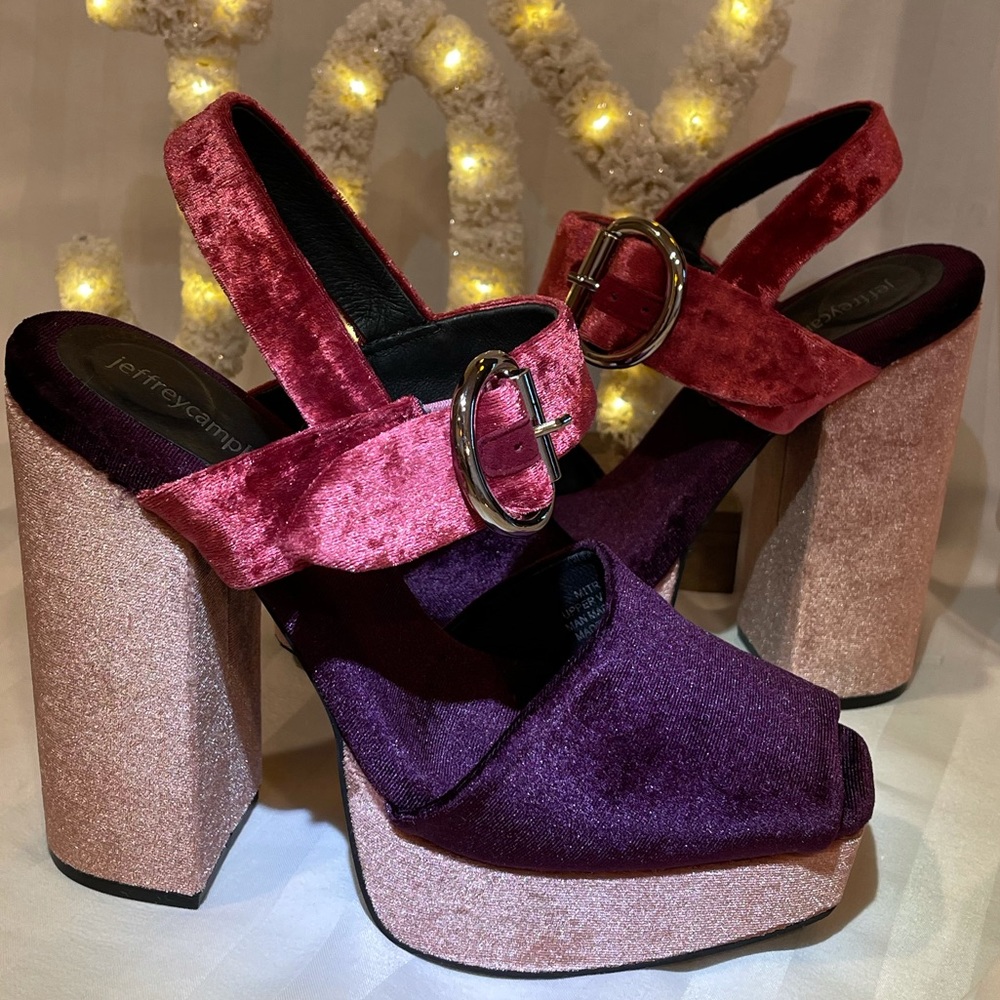Jeffrey Campbell Velvet Sugarplum Platform Heels
